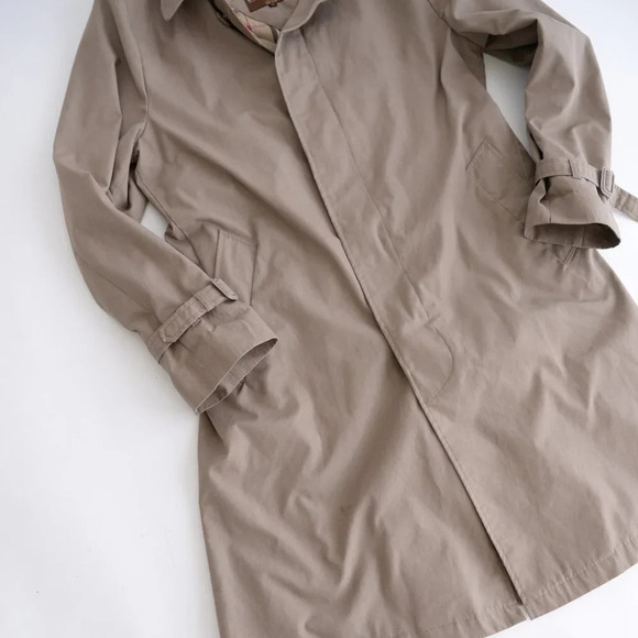 Tip Top Vintage Beige Trench Coat Henley Edition w/  Plaid Liner ~Beige ~Size 40 - Picture 11 of 14